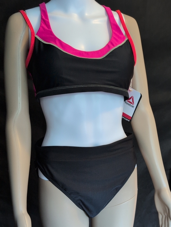 Reebok Other - Reebok Black Swim Bikini Set with Bright Pink Trim